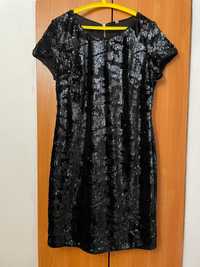 Продам женское платье черное нарядное б/у 46р