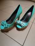 Buty damskie czarne i turkusowe