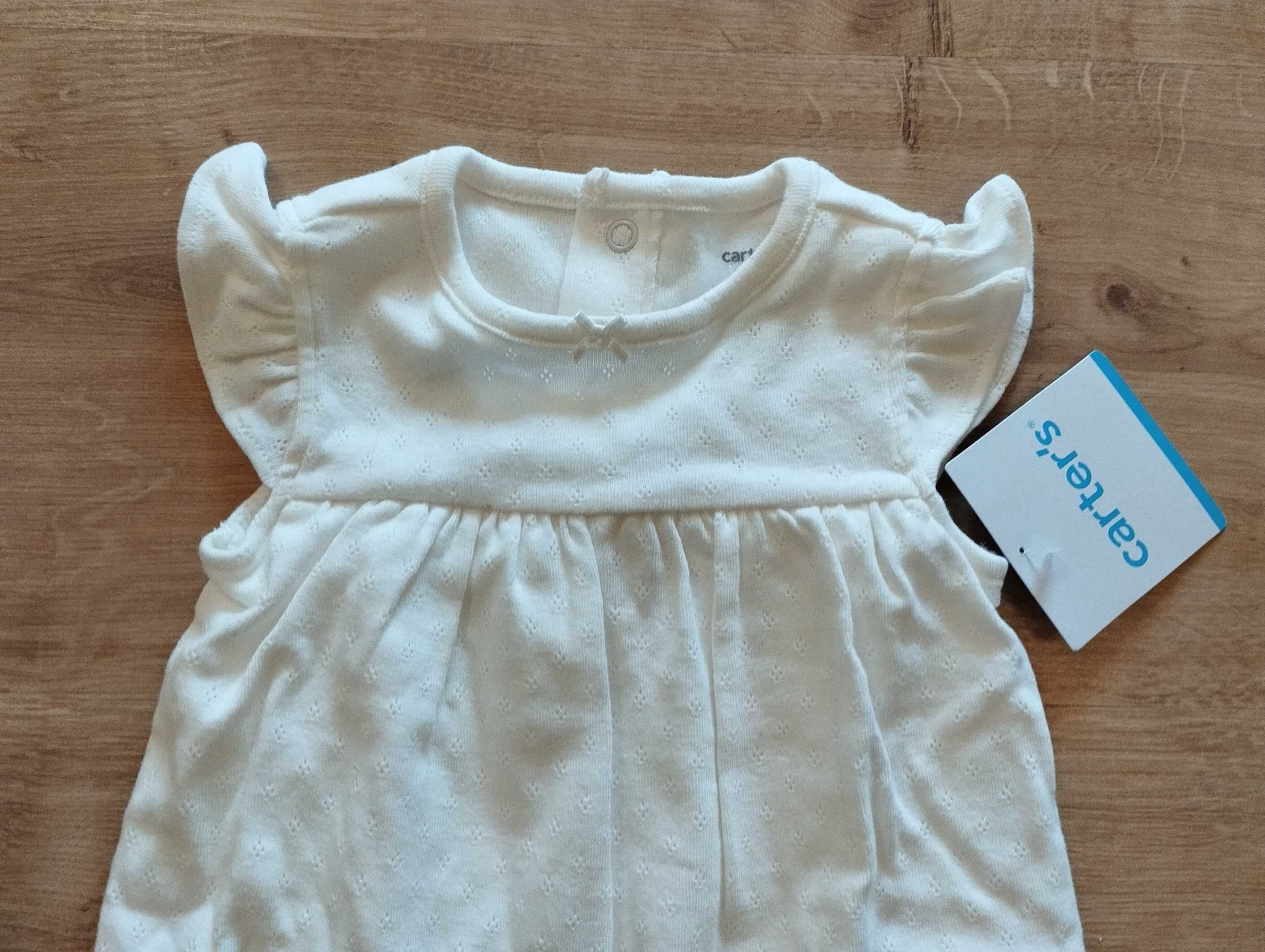 Ażurowe body z sukienką 12M Carter's NOWE