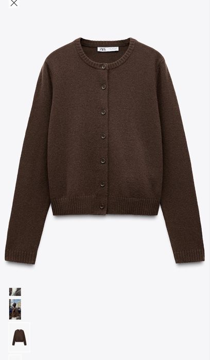 Вовняний кардиган коричневий Zara