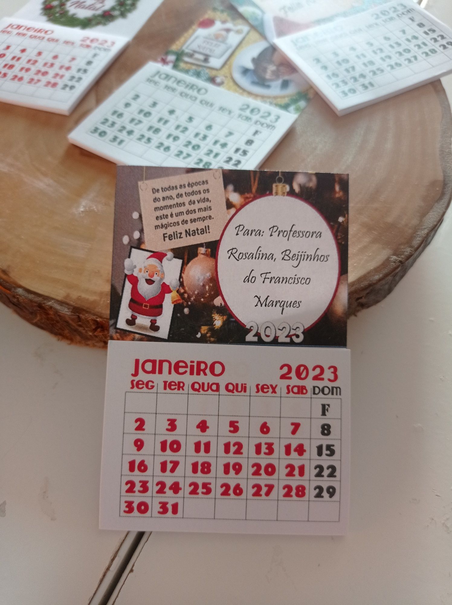 Mini calendários 2023 personalizados