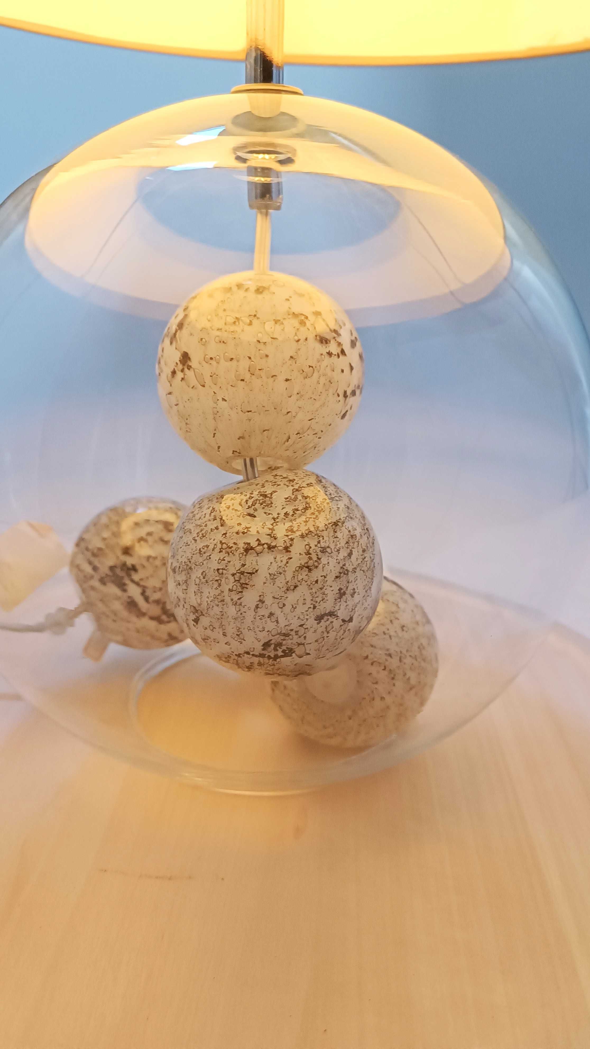 Base de Candeeiro em vidro com pequenas bolas Volcano Branco