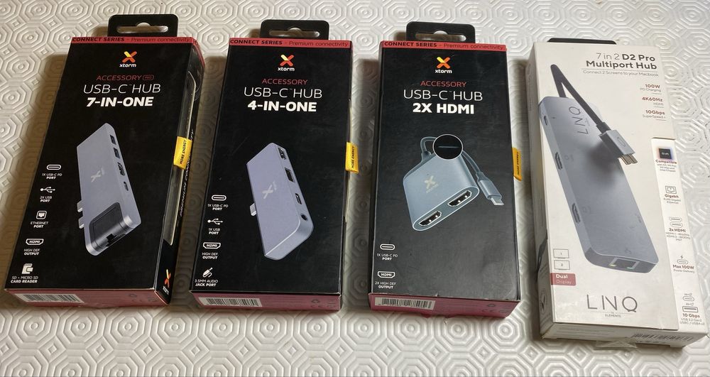 Adaptadores USB-C Hub 7in1/4in1/2xhdmi NOVOS