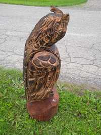 Rzeźba drewniana ogrodowa sowa