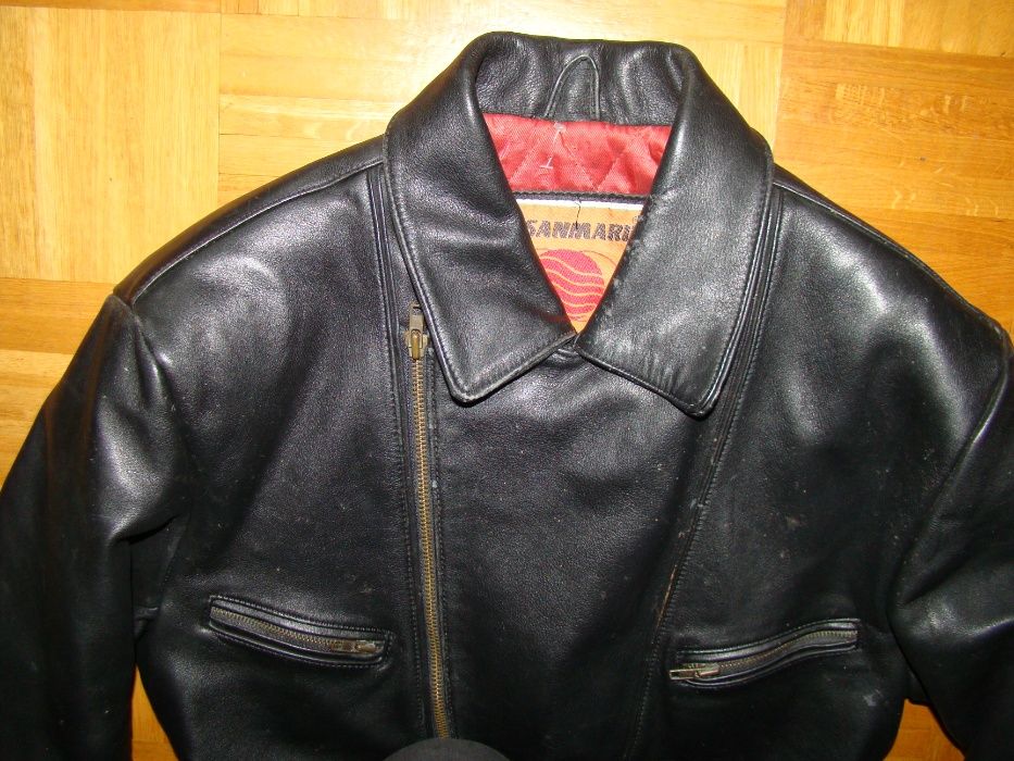 czerwona podszewka  Ramoneska kurtka skórzana męska M 50/52 wzr 182
