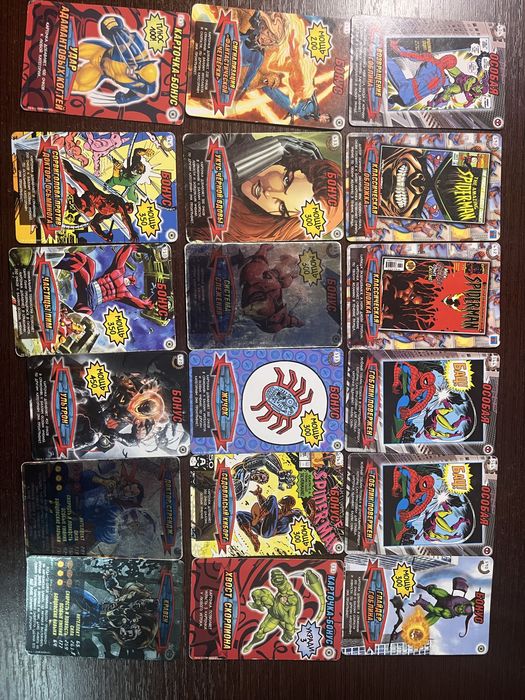 Карточки человек паук, гонки, черепашки нинзя