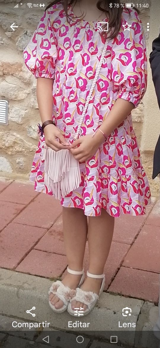 Vestido Zara algodão menina 10 anos