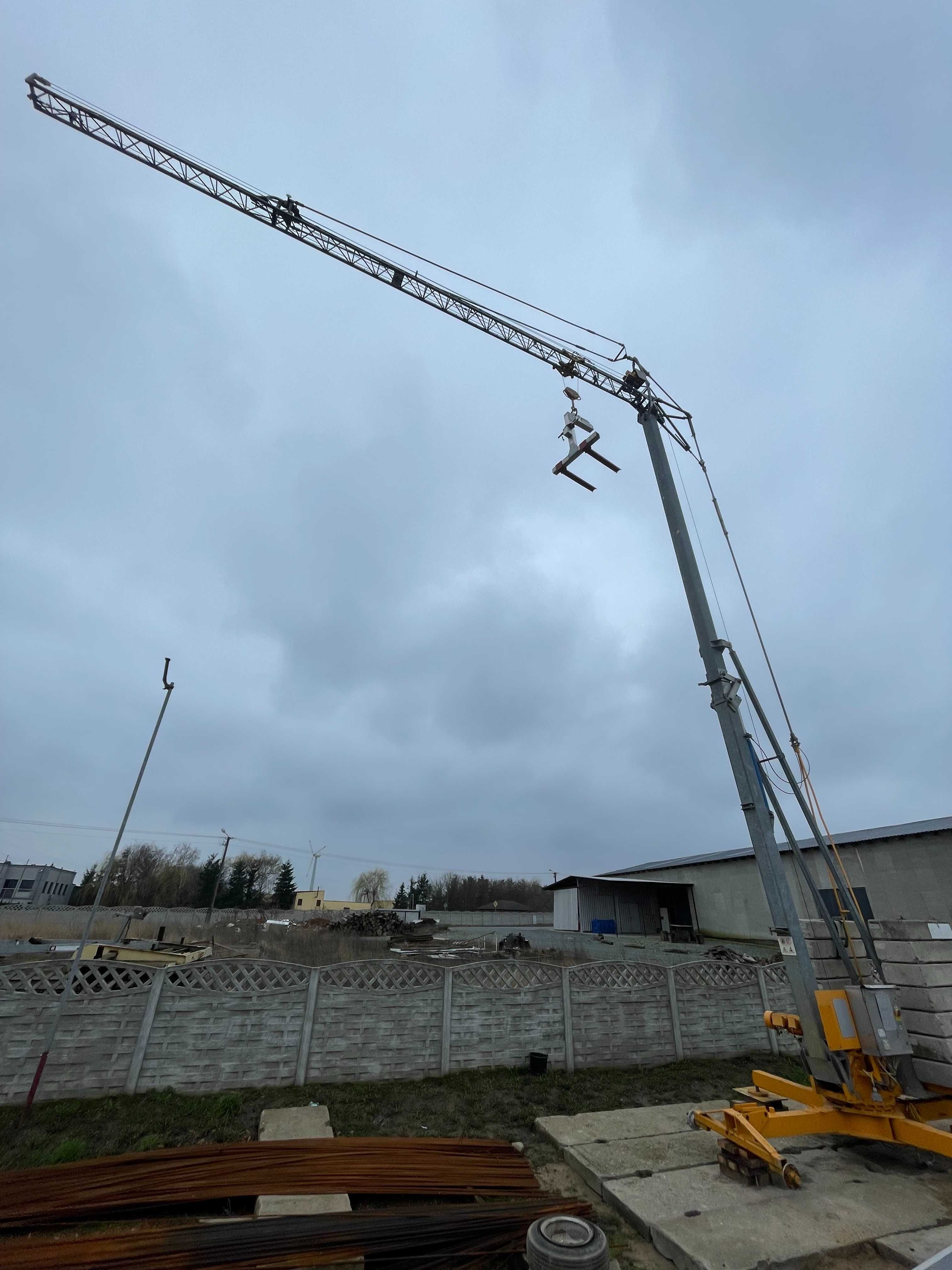 Dźwig żuraw budowlany San Marco 12x12 UDT wciągarka 230V Osie jezdne