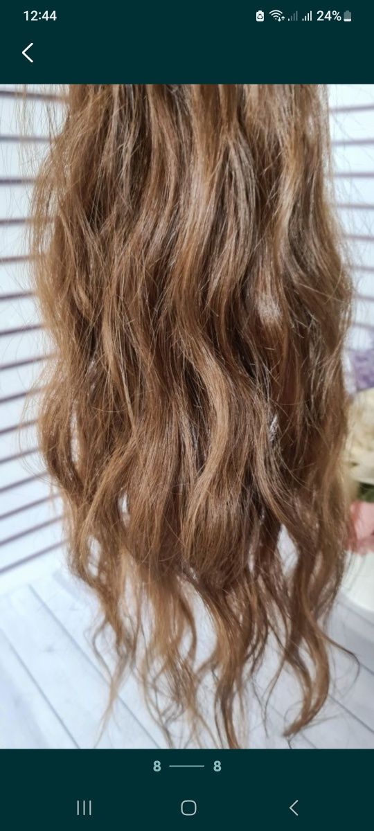 Каркасный хвост коса винтажный натуральный волос.