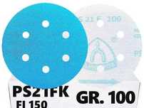 50 SZTUK! Krążek papier ścierny na rzep PS21 KLINGSPOR 150 P 100 -6otw