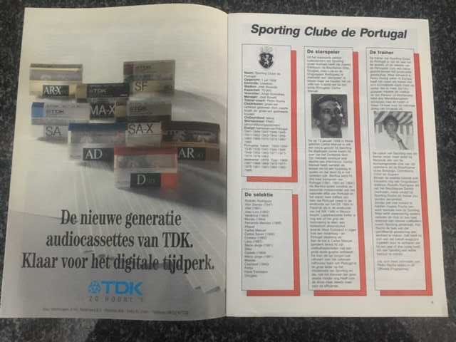 Futebol - Taça Uefa - Ajax vs Sporting - Programa Oficial 1988/1989