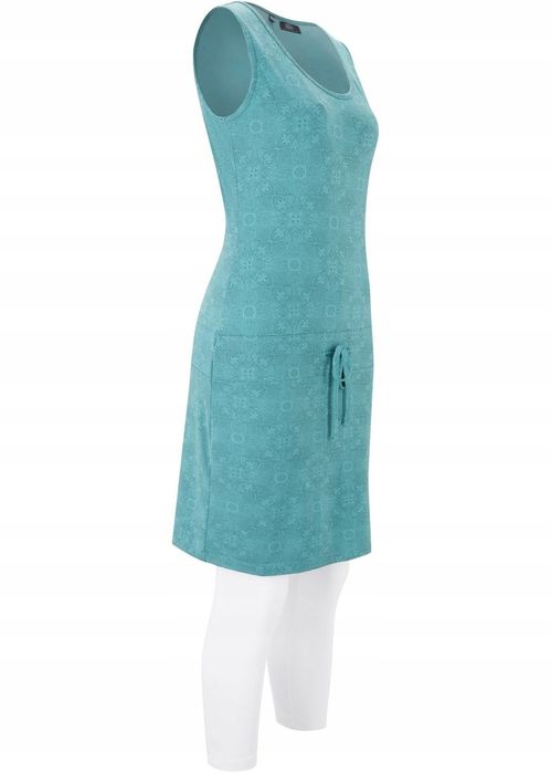 B.P.C komplet turkusowa tunika + białe legginsy ^56/58