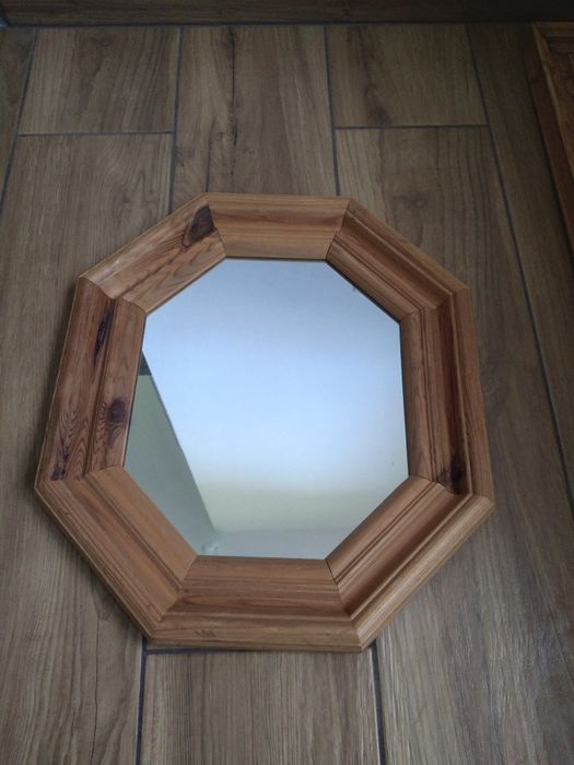 Piękne drewniane lustro Vintage Rustikalne