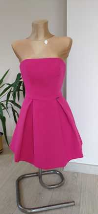 Różowa sukienka na wesele XS