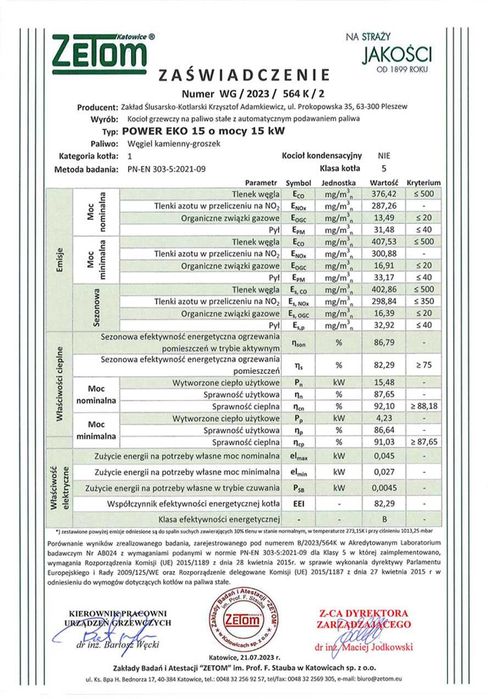 Kocioł piec na ekogroszek 15-24 kW Pleszew 5 KLASA, ECODESIGN RATY