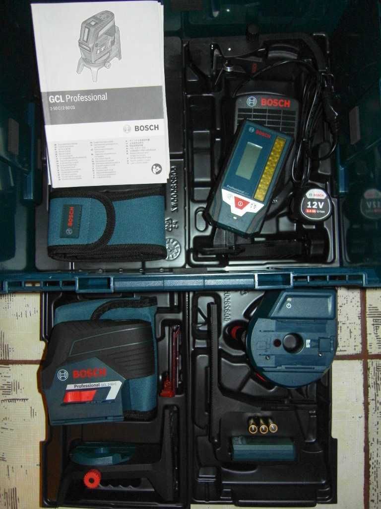 Laser krzyżowy/punktowy Bosch GCL 2-50 CG + RM3 + RC2 + LR7 L-boxx