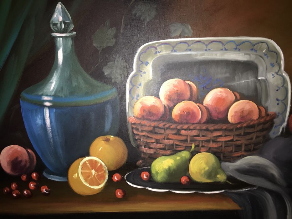 Quadro Pintura a óleo com moldura de grande formato