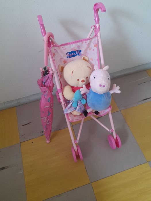Spacerówka Wózek dla Lalek Peppa Pig wraz z Misiem