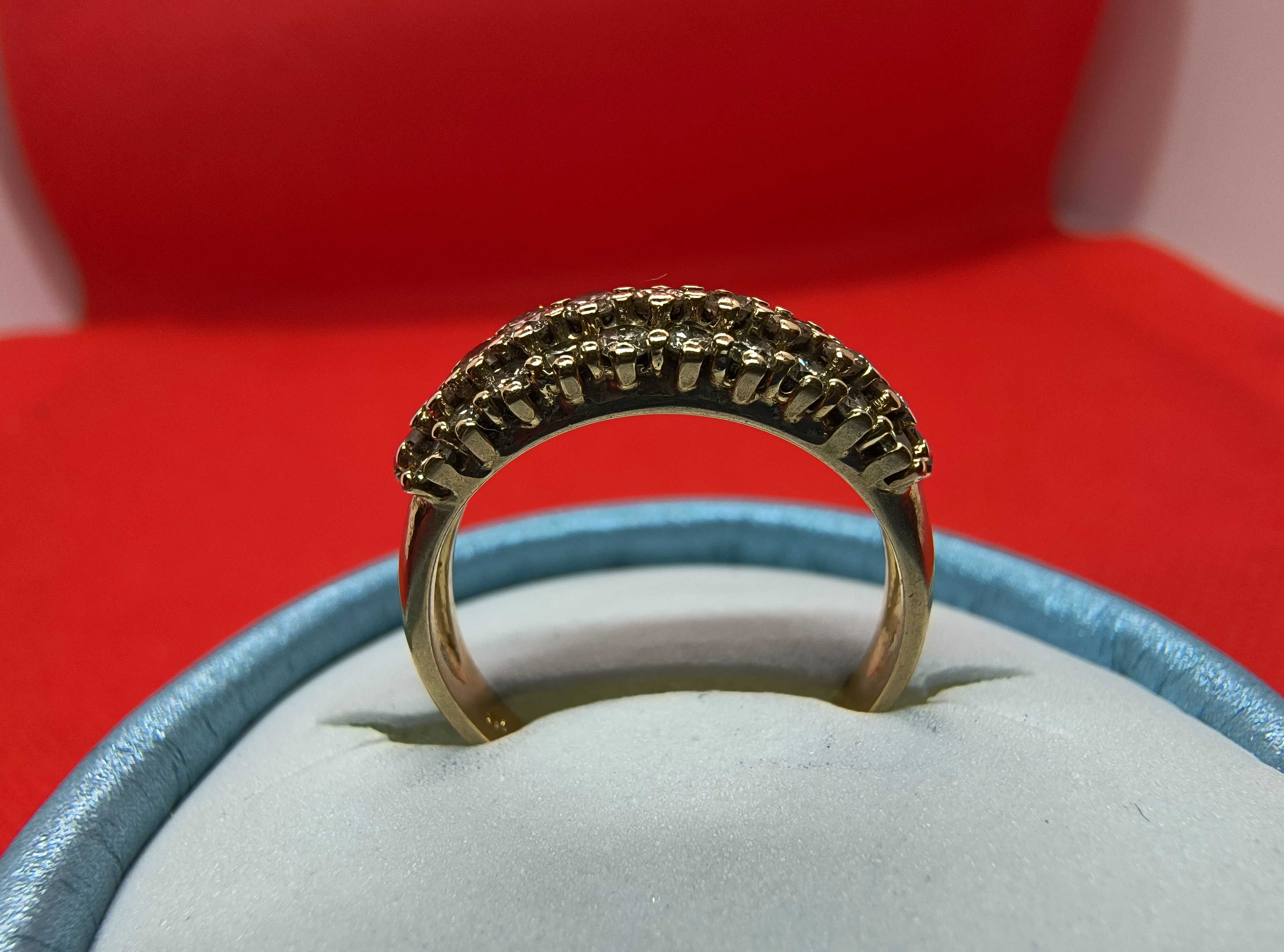 Złoty pierścionek z brylantami 1.00ct certyfikat