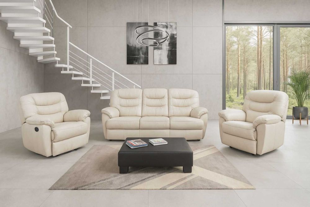 Zestaw Tania II Sofa 3os. i dwa fotele ! Kolory SKÓRA, relaks