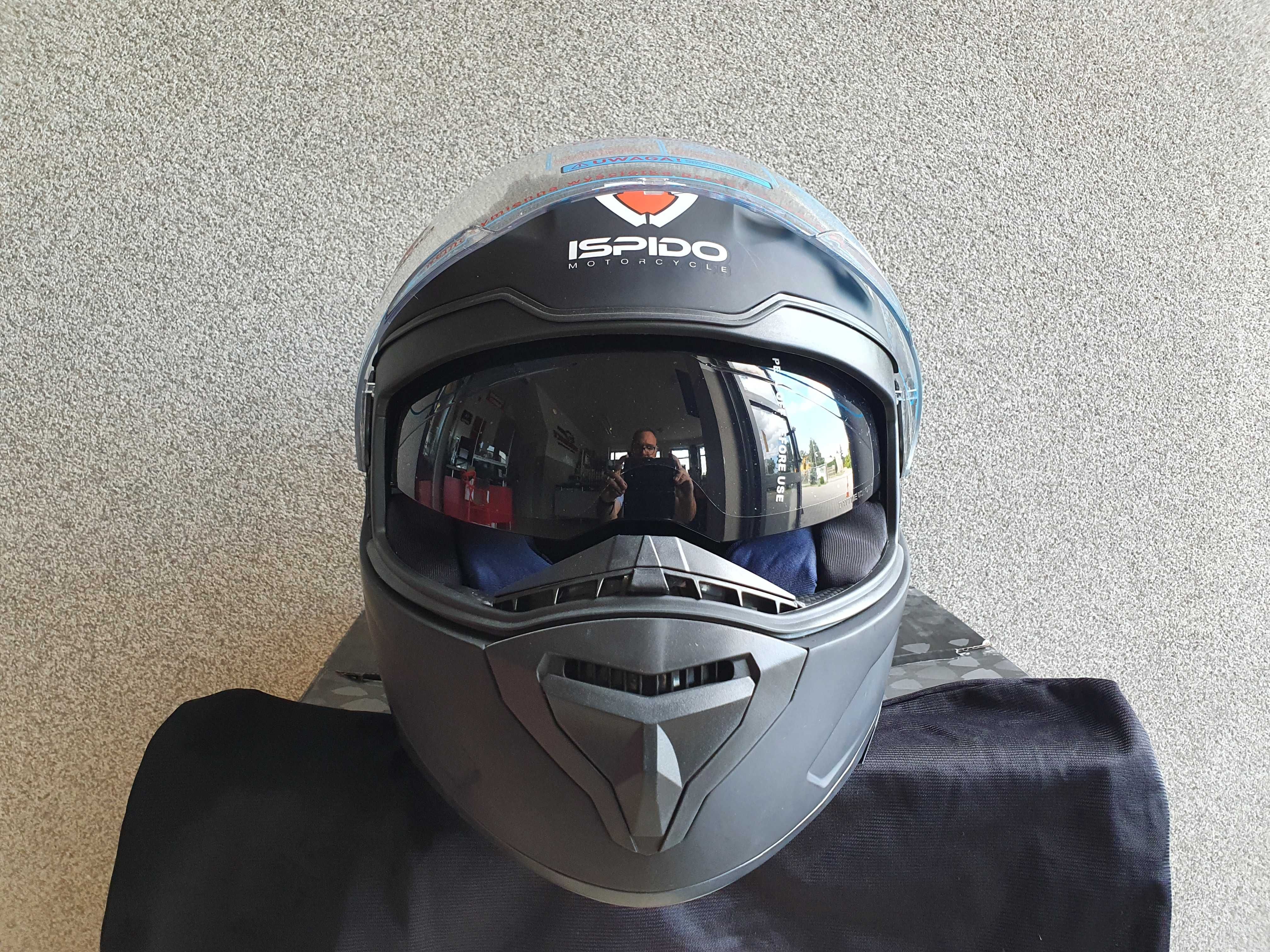 Kask integralny motocyklowy Ispido - czarny/matowy od S DO XL