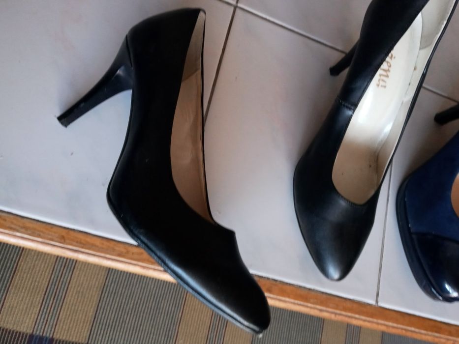 Czylenka czarne obcas Bozena wsuwane 37