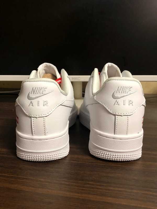 AF1\Powietrze*airDamskieNikeForce1SupremeWhite UnisexTrampki Rozm.40.5