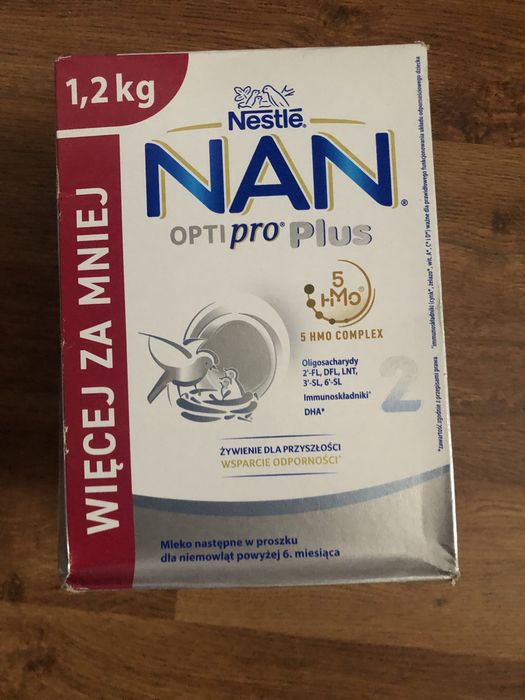 Nestle  mleko następne w proszku Nan Optipro Plus 2 powyżej 6mż 1,2 kg