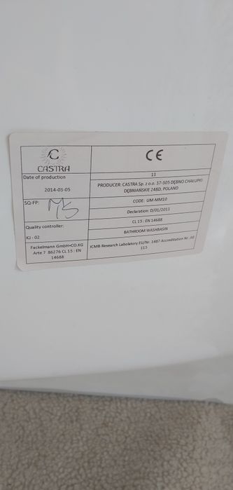 Umywalka nablatowe 110x54 cm kompozytowa