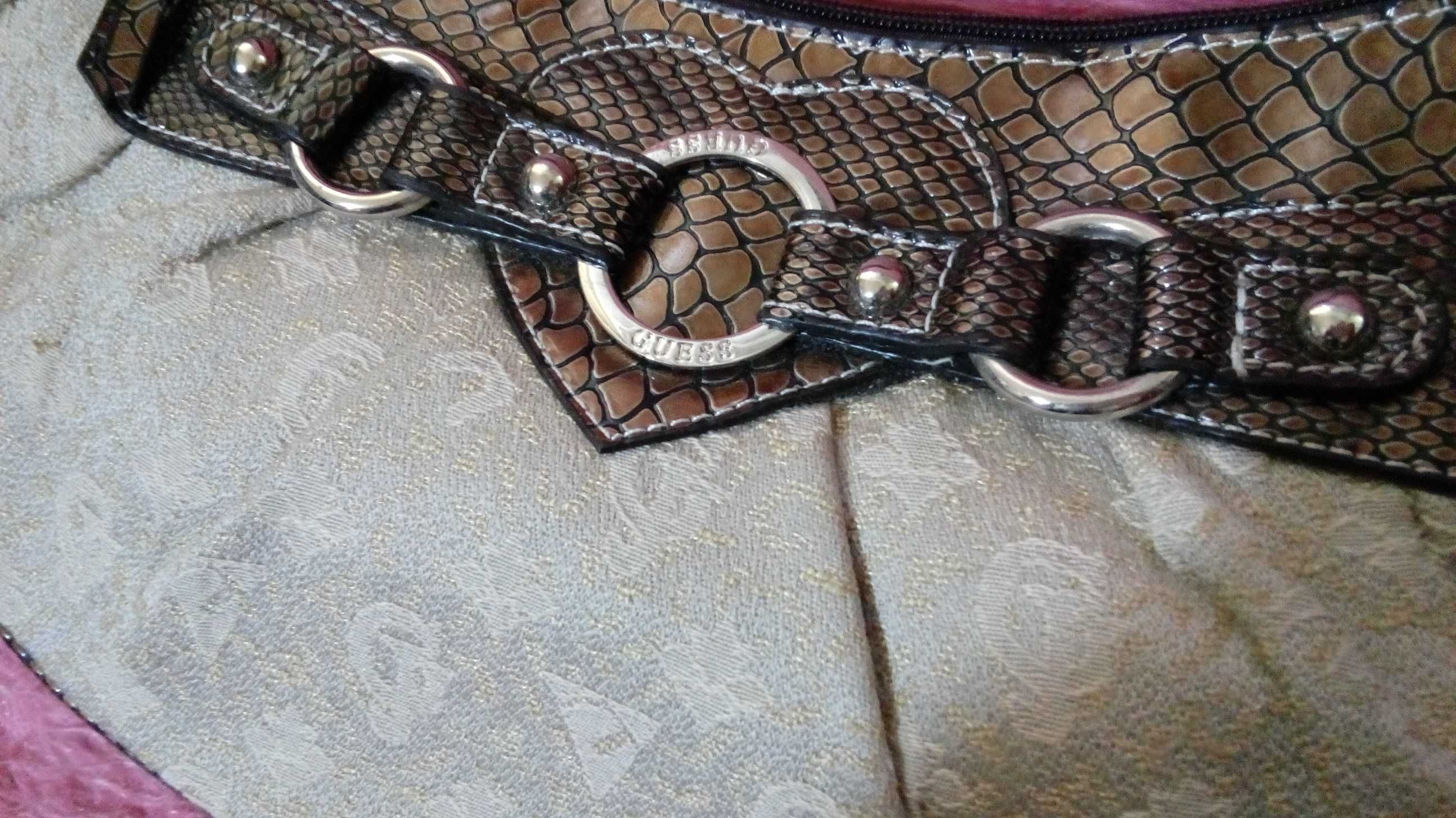 Guess.Torebka beż/brąz serce.Ala wąż.Jak nowa.Wysyłka