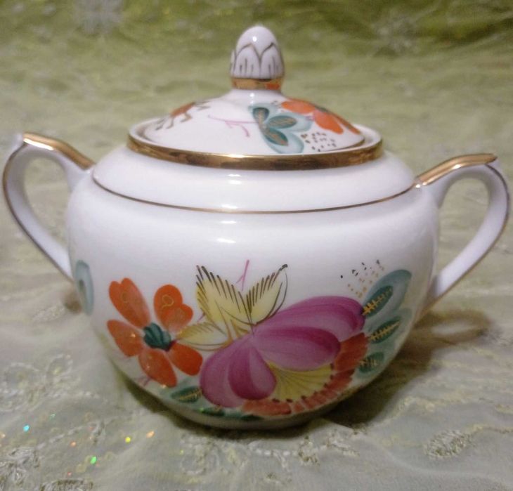 Старинная редкая сахарница ДФЗ Вербилки СССР 50-х гг. Фарфор