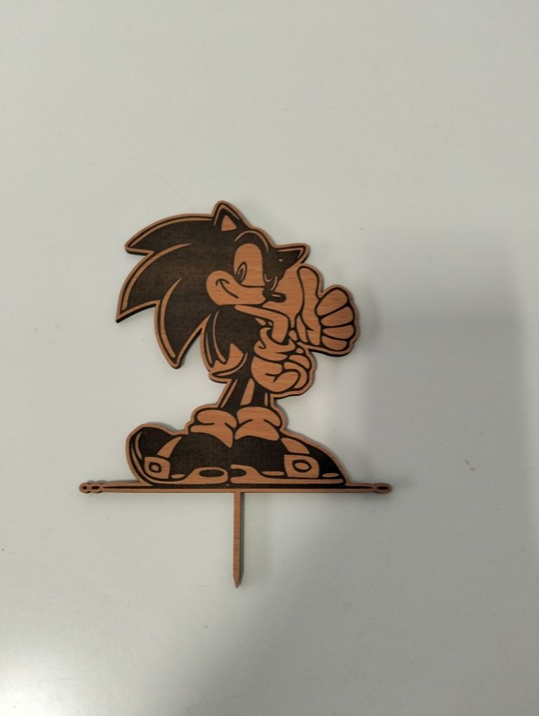Pacote de 4 mini personagens em 2D de madeira do Sonic (FRÁGIL)
