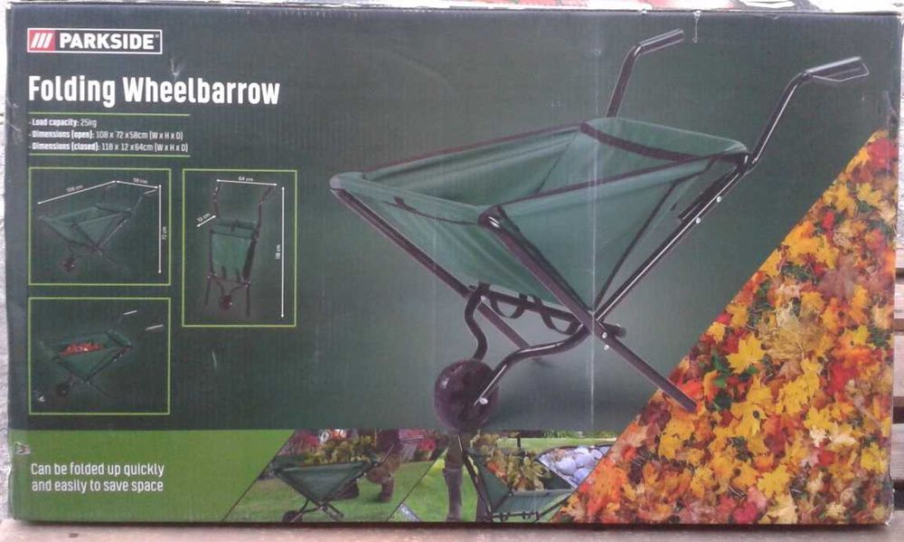 Parkside Taczka ogrodowa składana tekstylna lekka wygodna NOWA