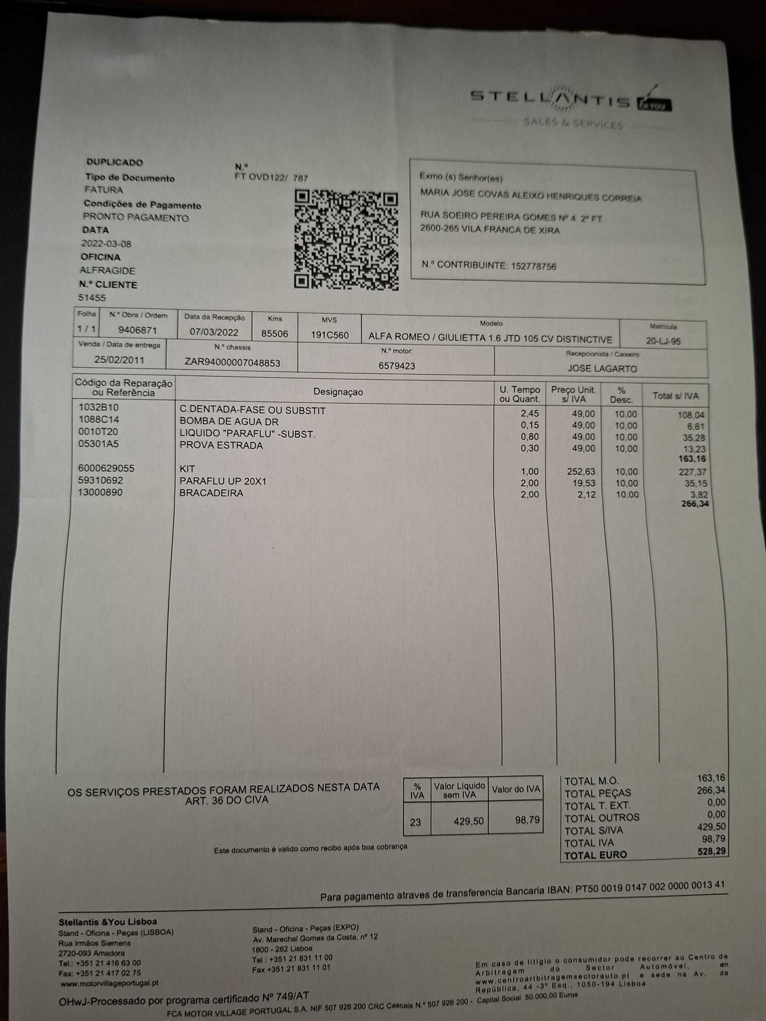 Alfa Romeo Giulietta 1600 JTDm 105cv - menos de 96000 km - 2011