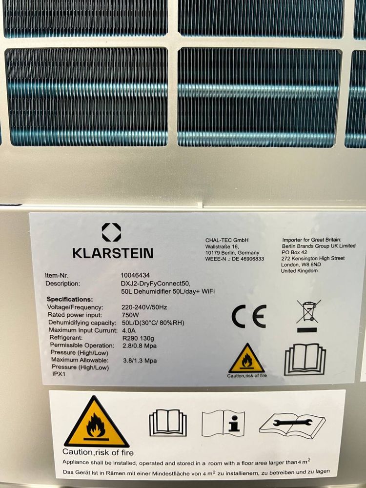 Осушувач повітря smart Klarstein DryFy Connect 50 з Німеччини 10046434