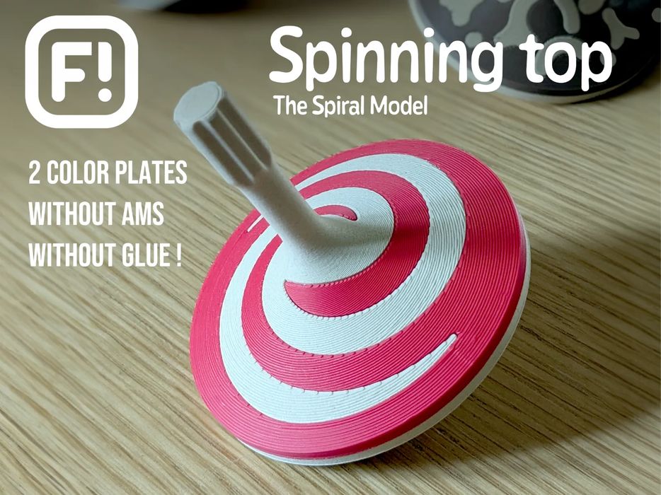 Pião Giratório Modelo Espiral Duas Cores