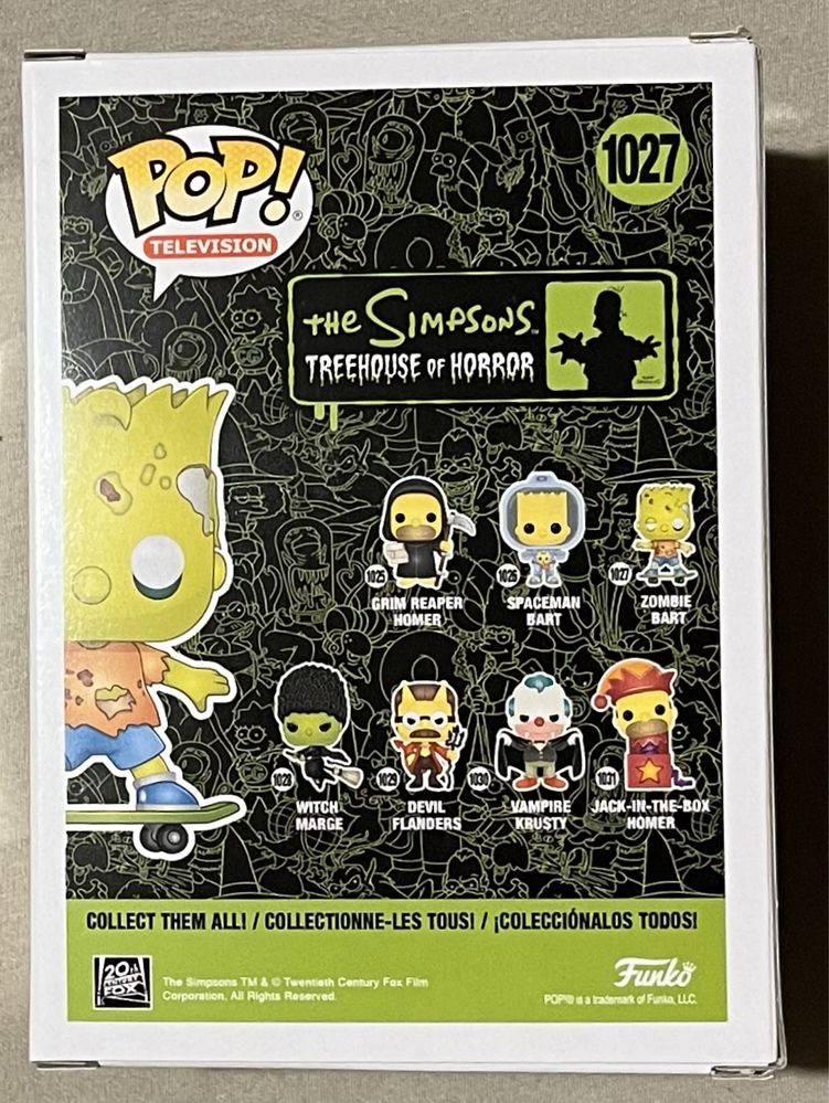 Zombie Bart The Simpsons Treehouse of Horror Funko POP