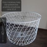 Kosz druciany okrągły ze stali biały bardzo mocny