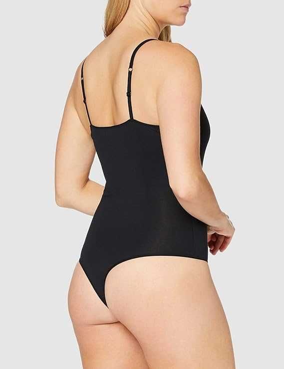 Damskie Bawełniane Body Modelujące SKINY Stringi S Czarne