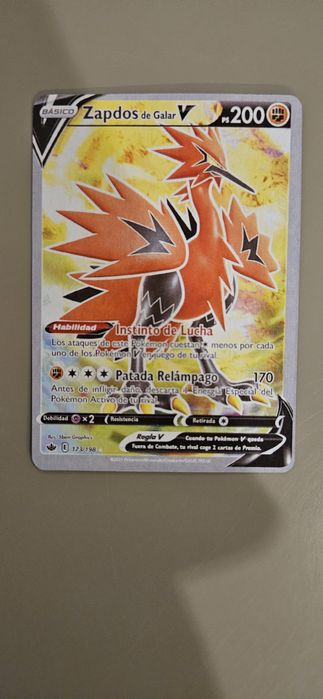 Carta pokemon Zapdos de Galar Nova