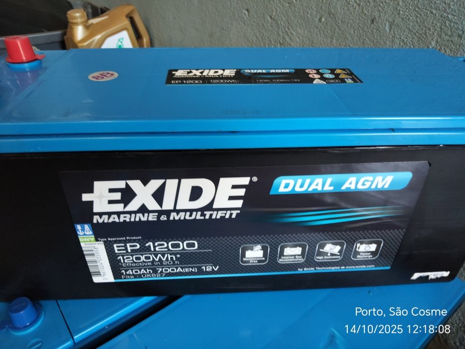 EXIDE dual AGM Marítimas é caravanas 1200w