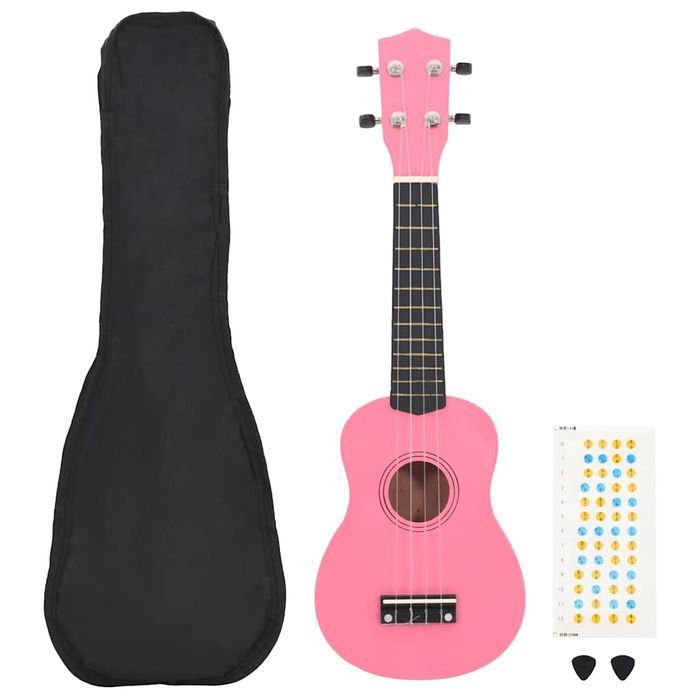 Ukulele Sopranowe Z Pokrowcem, Dla Dzieci, Różowe, 23"