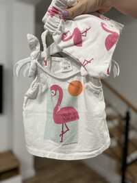 Zestaw top+szorty flamingi Zara 80 cm