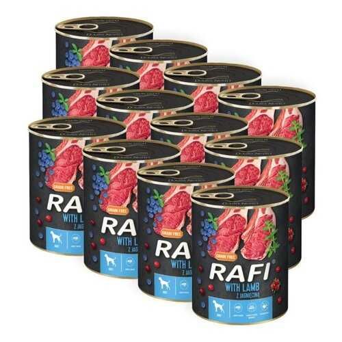 Karma dla psa RAFI z jagnięciną, borówką i żurawiną 12 x 800 g