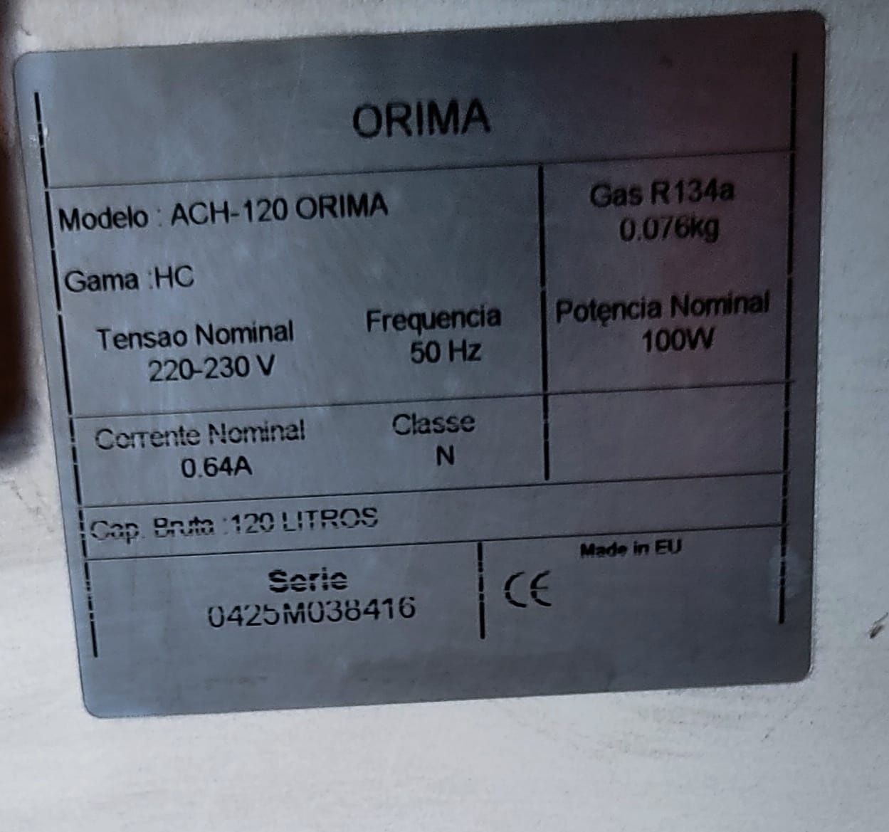 Arca congeladora. Marca Orima