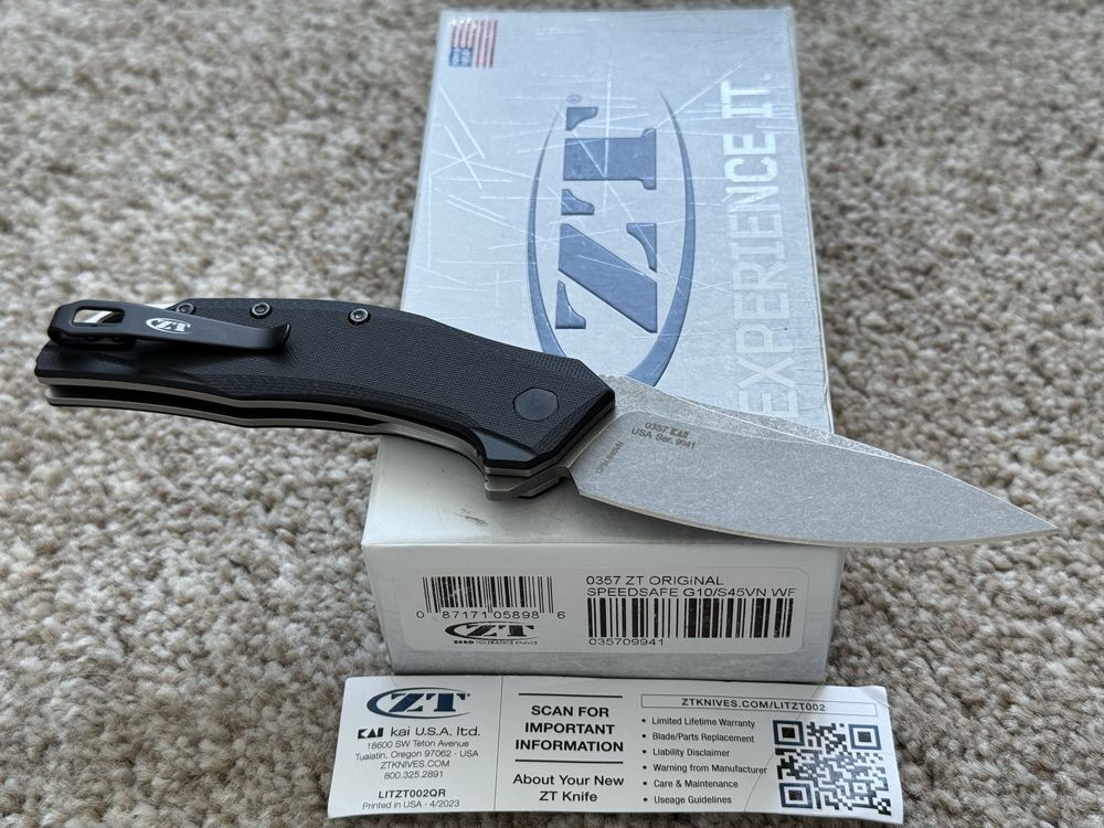 Складний ніж Zero Tolerance 0357 G10 CPM S45VN ser 9941. Оригінал!
