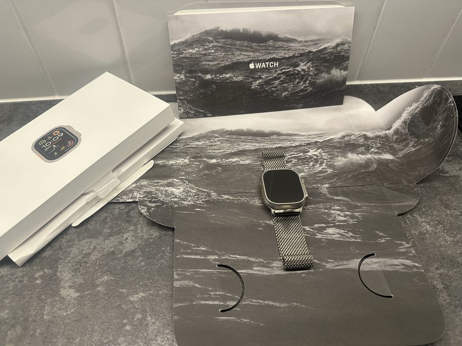 Apple Watch Ultra Wide 2 + Bransoleta Titanium Srebrna L