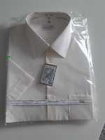 Koszula męska kremowa, krótki rękaw rozmiar 42 (176/182) – NOWA