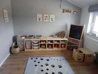Zestaw dekoracji do pokoju dziecięcego dywan + wisząca sowa + obrazki