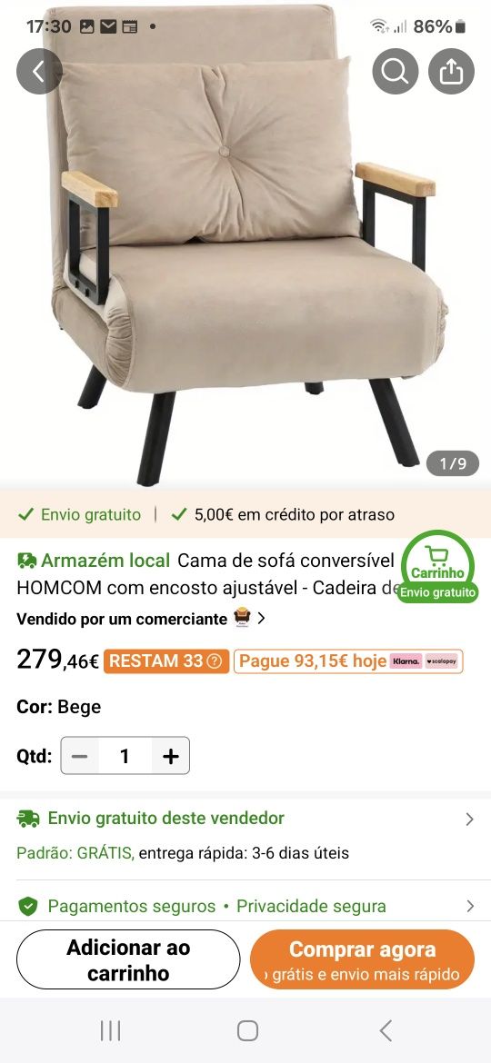 Vendo sofá  cama